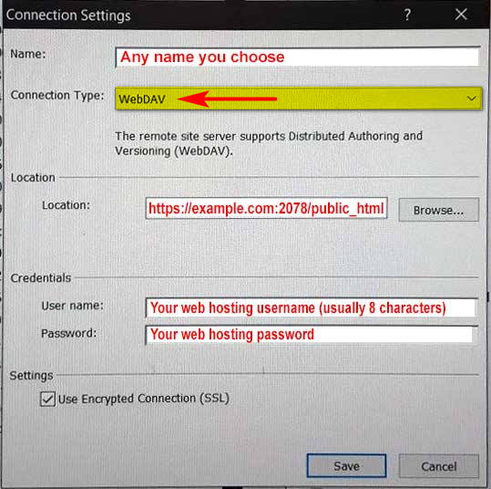 Microsoft Expression WebDAV WebDisk Setup